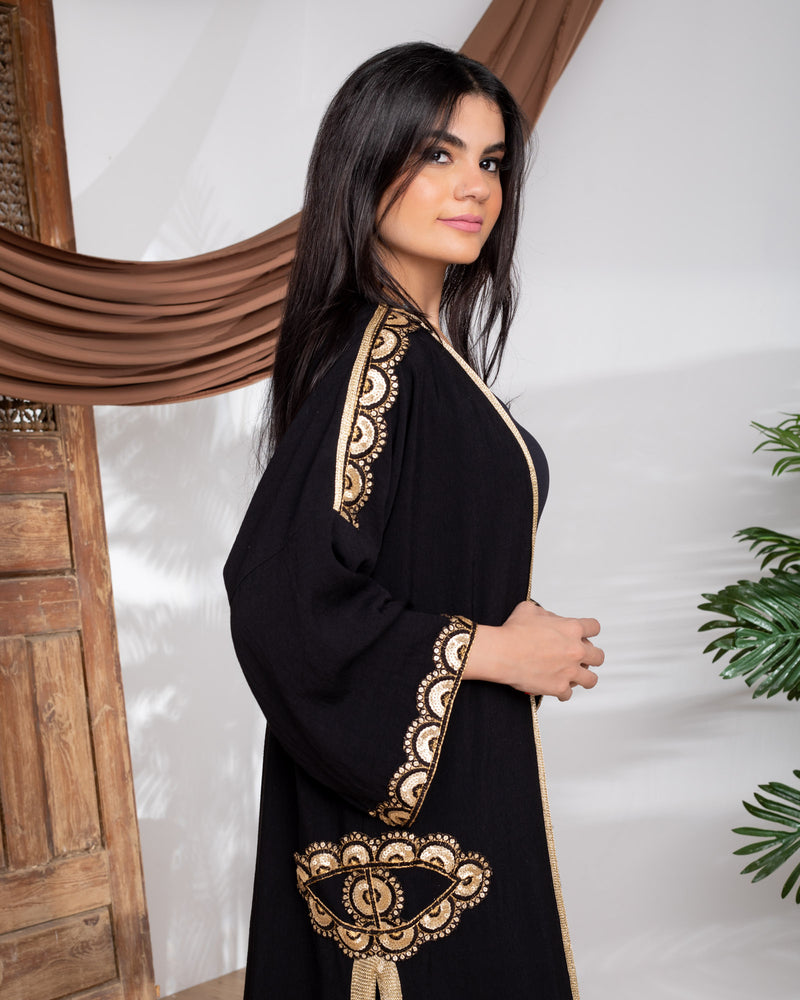 Black Arabian Eye Kaftan