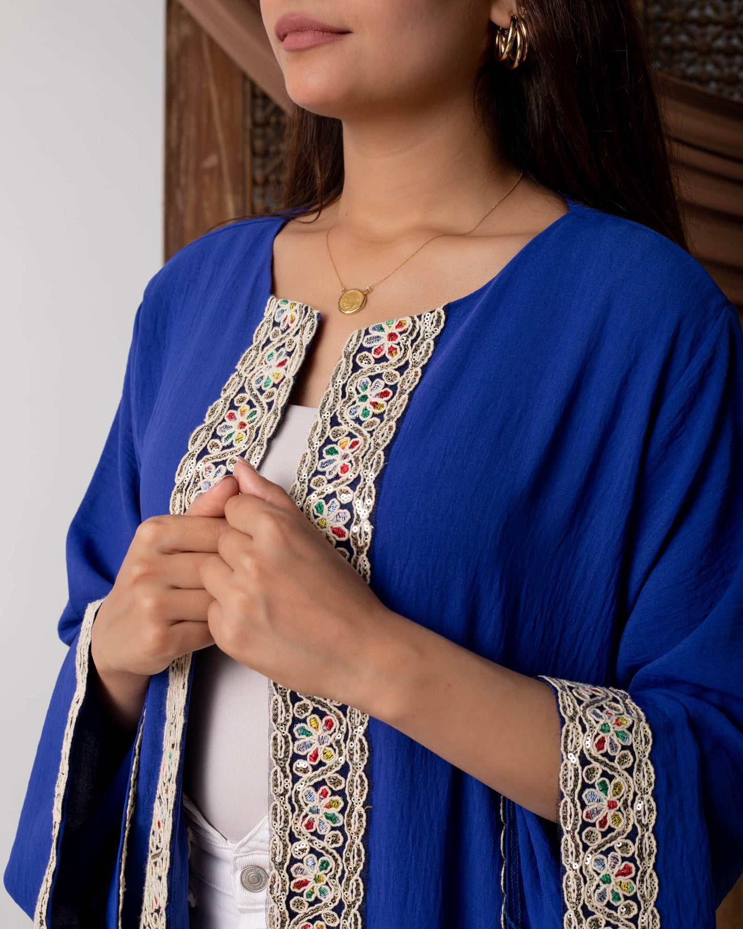 Royal Blue Slit Kaftan