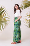 Green Leaves Wide Leg Pants
