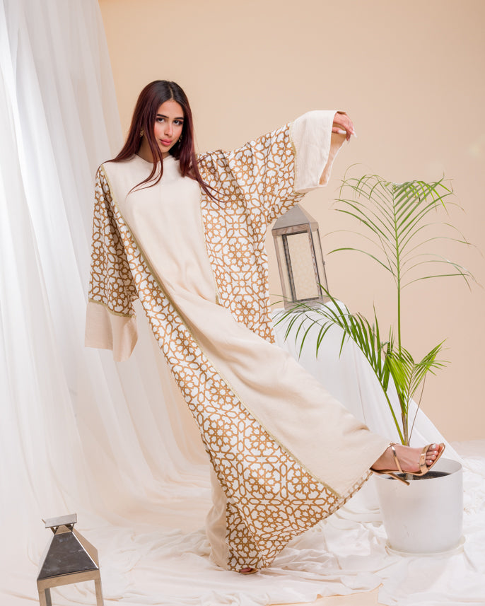 Qamar Beige Kaftan
