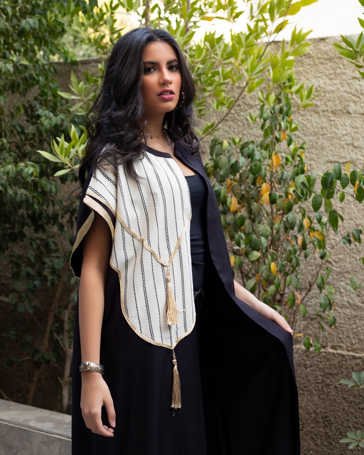 Islamic Black Short Sleeves Kaftan