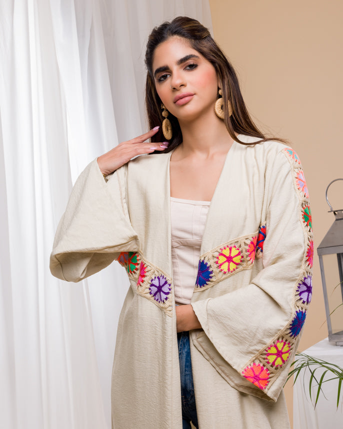 Aaliya Beige Kaftan